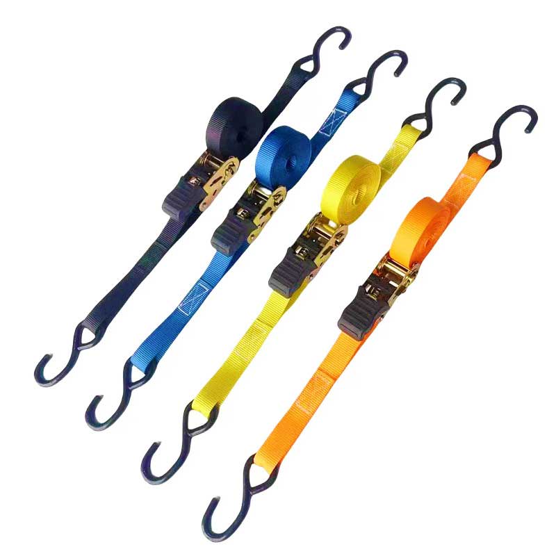 1 cinghia a cricchetto per pollice multicolore da 15' con ganci a S rivestiti in vinile