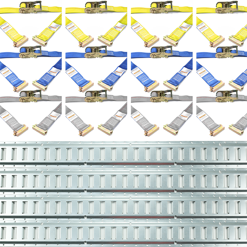 Confezione da 4 cinghie a cricchetto E Track Kit