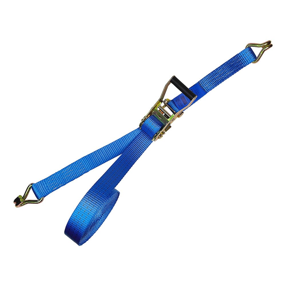 Cinghia di ancoraggio a cricchetto con manico in plastica blu da 3000 kg