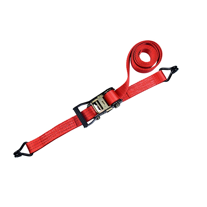 Cinghia con fibbia a cricchetto per ancoraggio carico in poliestere rosso 38 mm 3T